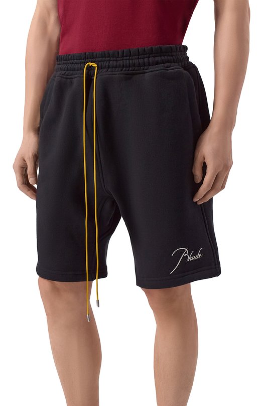 Хлопковые шорты Rhude RHPS26SH01012 Чёрный  RHPS26SH01012 Фото 3