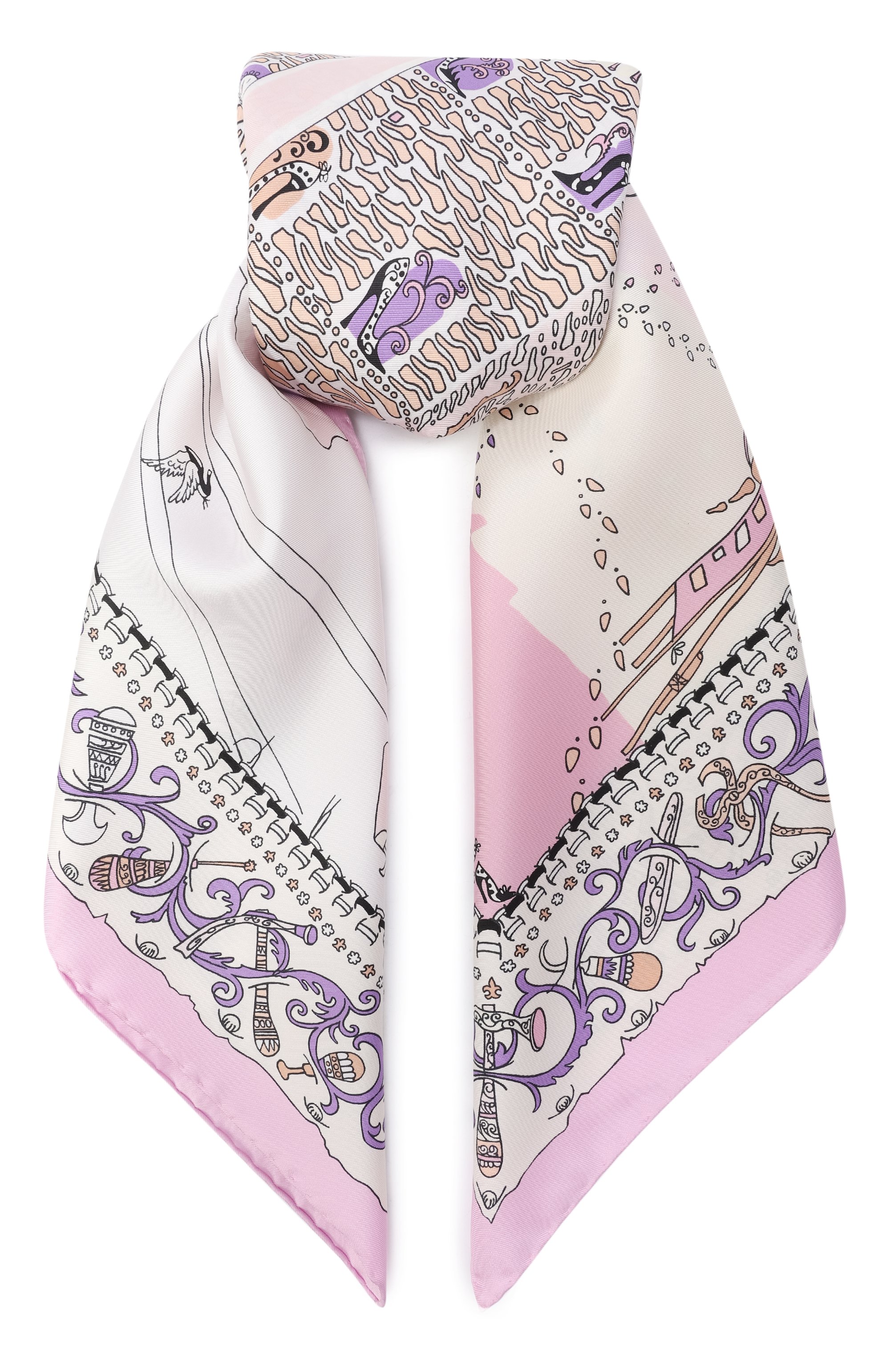 Шелковый платок FERRAGAMO светло-розового цвета по цене 59150 руб., арт. 311595/999, фото 1 Шелковый платок FERRAGAMO, арт. 311595/999, фото 1