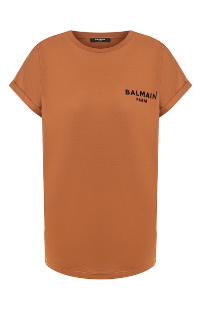 Женская хлопковая футболка BALMAIN, арт. TF11351/I382