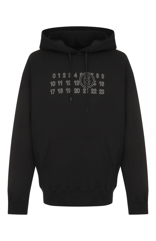 Хлопковое худи MM6 SH0GU0035/M25025 Чёрный SH0GU0035/M25025