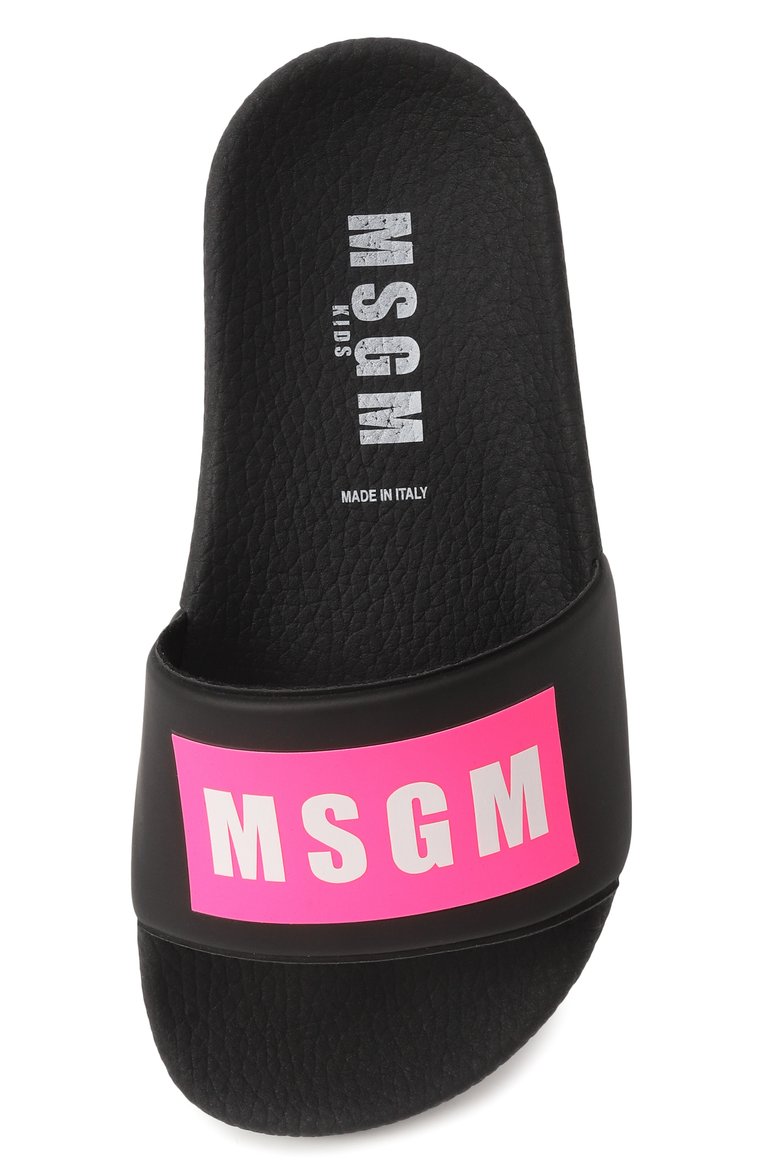 Детский шлепанцы MSGM KIDS черного цвета, арт. 79857/VAR2/28-35 | Фото 4 (Материал внешний: Резина, Пластик; Нос: Не проставлено; Материал сплава: Проставлено; Материал внутренний: Текстиль)