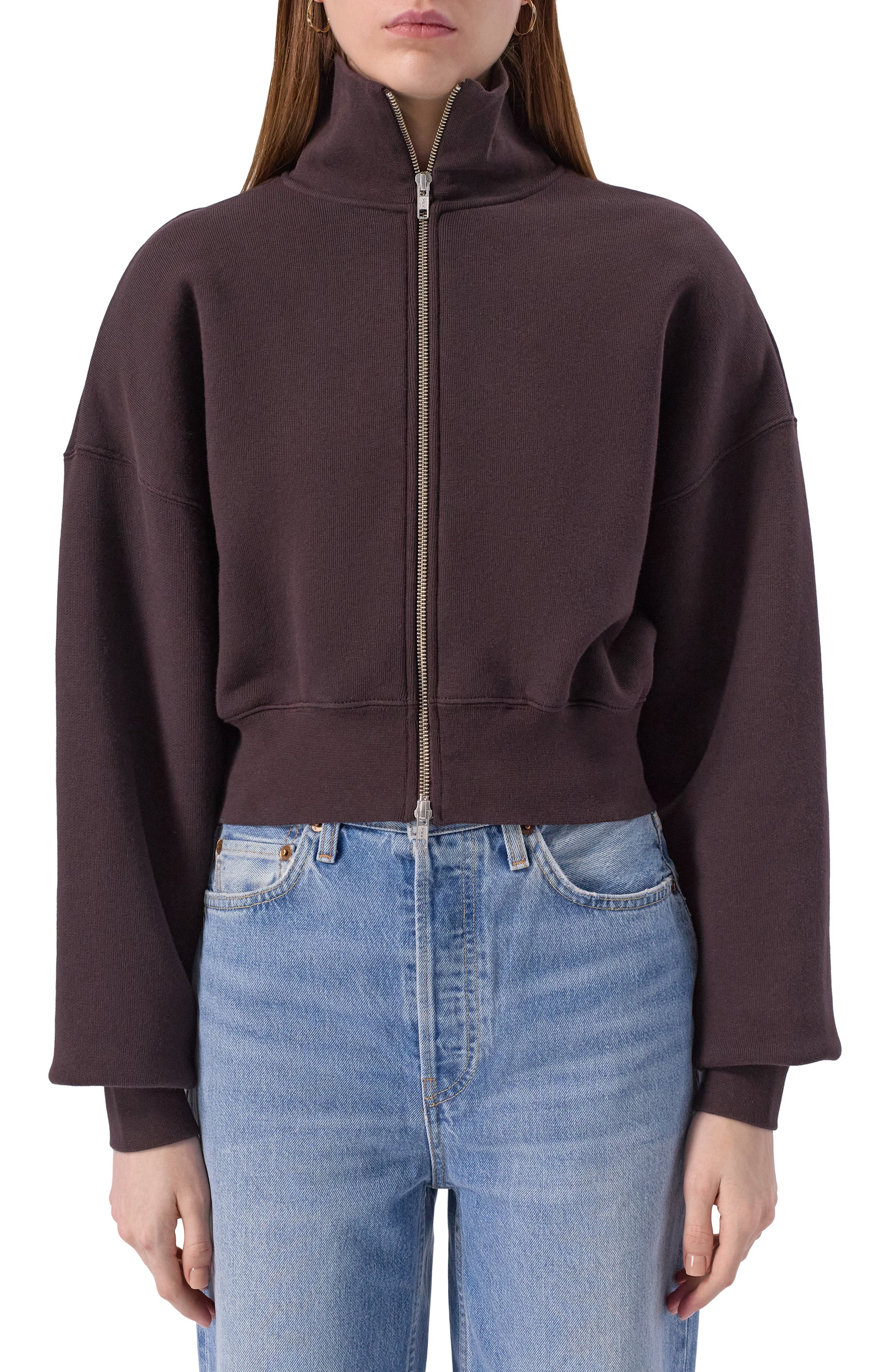 Хлопковая толстовка AGOLDE темно-коричневого цвета по цене 53650 руб., арт. A7396, фото 3 Хлопковая толстовка AGOLDE, арт. A7396, фото 3