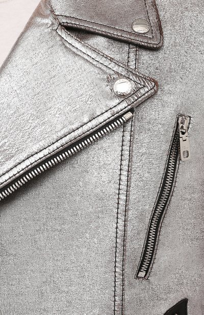 Кожаная куртка DOLCE & GABBANA серебряного цвета по цене 653500 руб., арт. G9UC4L/HULLH, фото 5 Кожаная куртка DOLCE & GABBANA, арт. G9UC4L/HULLH, фото 5