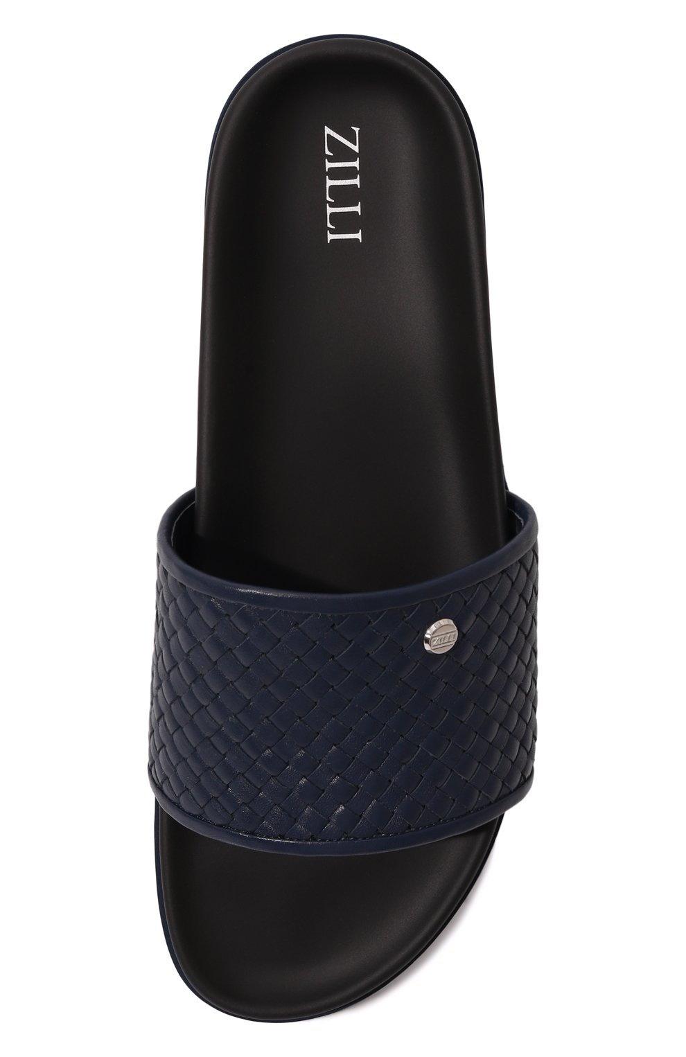 Кожаные шлепанцы ZILLI темно-синего цвета по цене 99500 руб., арт. H0099AM1015VLS001, фото 6 Кожаные шлепанцы ZILLI, арт. H0099AM1015VLS001, фото 6