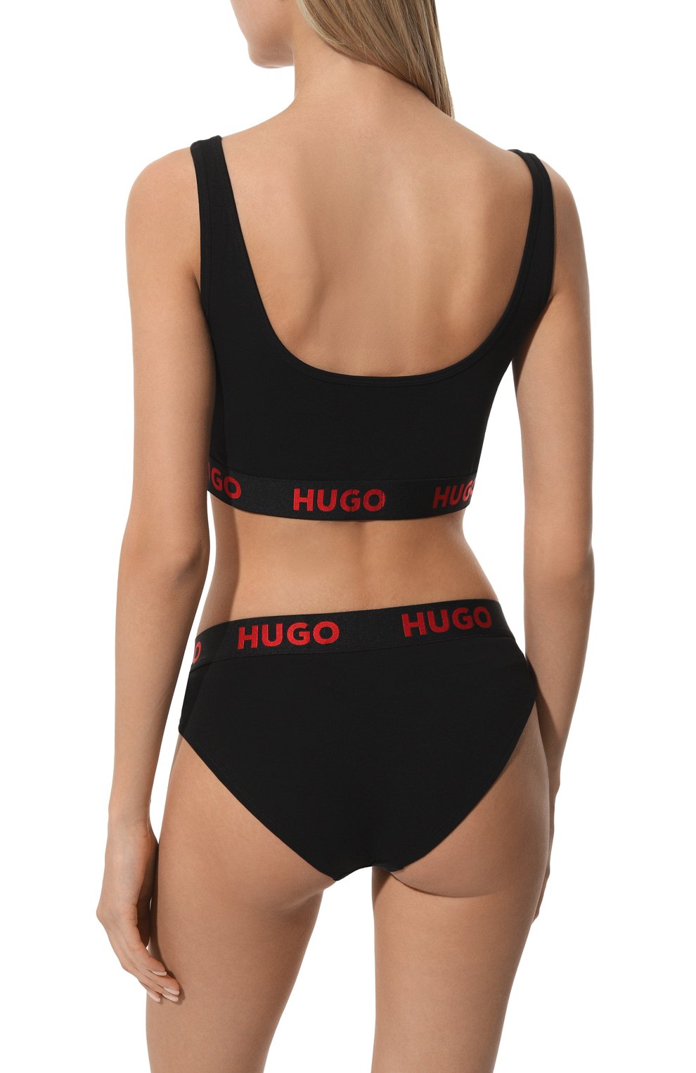 Хлопковый бра-топ HUGO черного цвета по цене 4945 руб., арт. 50469631, фото 3 Хлопковый бра-топ HUGO, арт. 50469631, фото 3