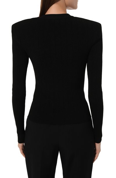 Пуловер из вискозы BALMAIN черного цвета по цене 138000 руб., арт. DF1KD001/KB07, фото 4 Пуловер из вискозы BALMAIN, арт. DF1KD001/KB07, фото 4