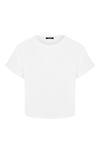 Женская хлопковая футболка BALMAIN, арт. TF01357/J055
