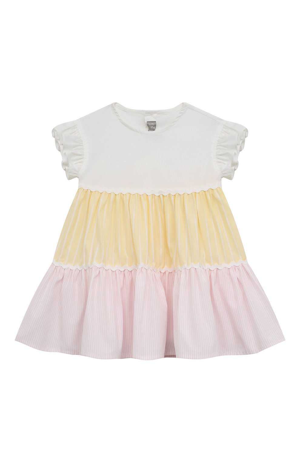 Хлопковое платье IL GUFO разноцветного цвета по цене 14750 руб., арт. P22VM676C1069/12M-18M, фото 1 Хлопковое платье IL GUFO, арт. P22VM676C1069/12M-18M, фото 1