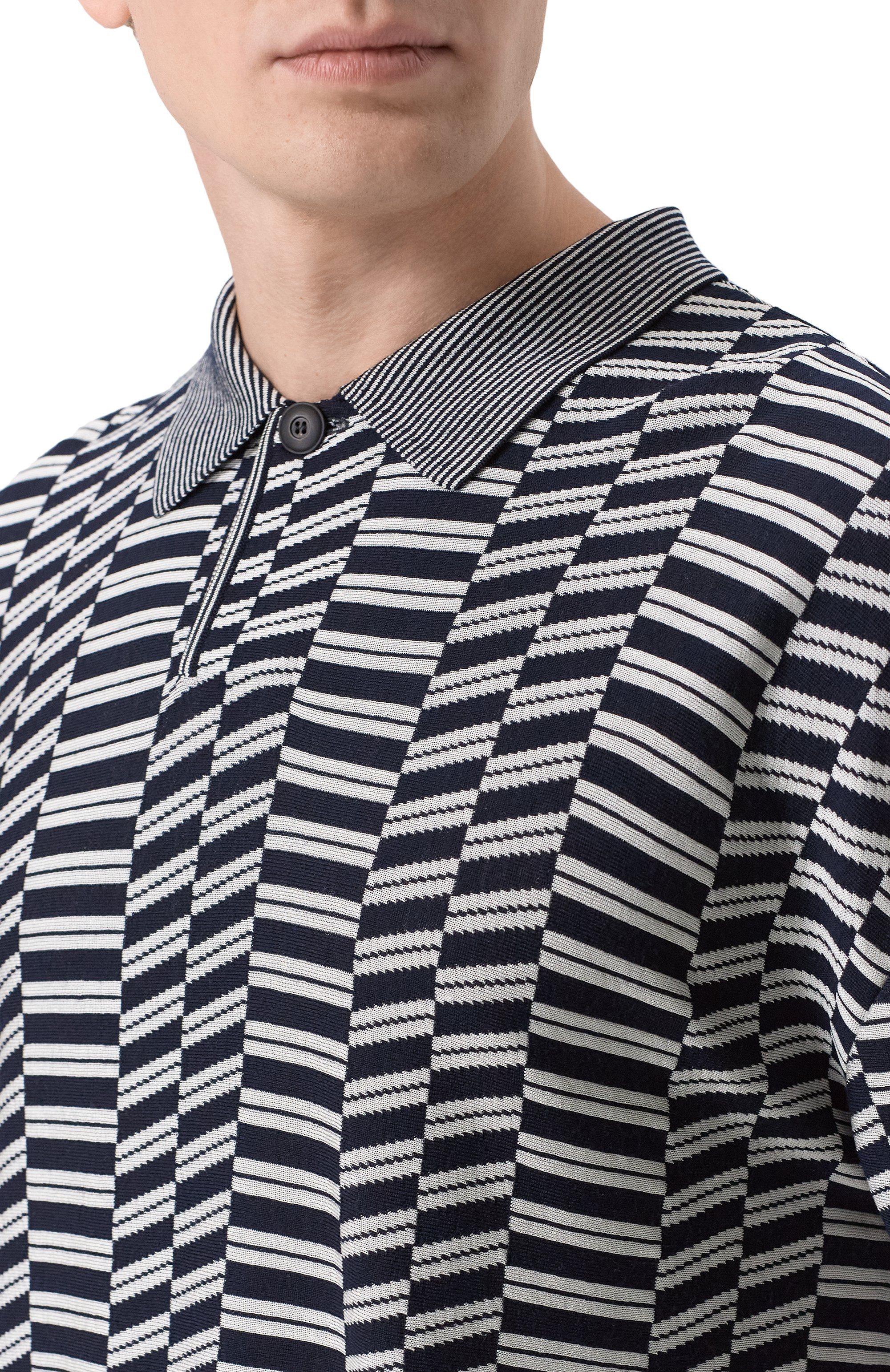 Поло из вискозы и шерсти GIORGIO ARMANI, арт. GM003315/AF25099, фото 5