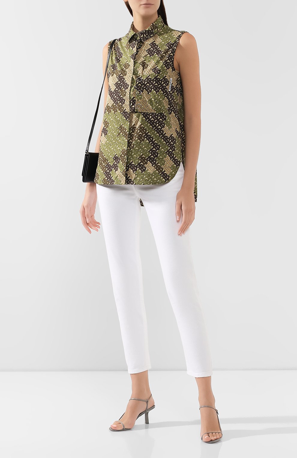 Хлопковый топ BURBERRY хаки цвета по цене 51400 руб., арт. 8016348, фото 2 Хлопковый топ BURBERRY, арт. 8016348, фото 2