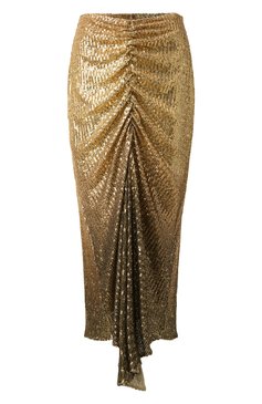 Женская юбка с отделкой пайетками IN THE MOOD FOR LOVE золотого цвета, арт. RS2500200001 | Фото 1 (Драгоценные камни: Проставлено; Длина Ж (юбки, платья, шорты): Миди; Материал сплава: Проставлено; Стили: Гламурный; Кросс-КТ: костюм; Материал внешний: Синтетический материал)
