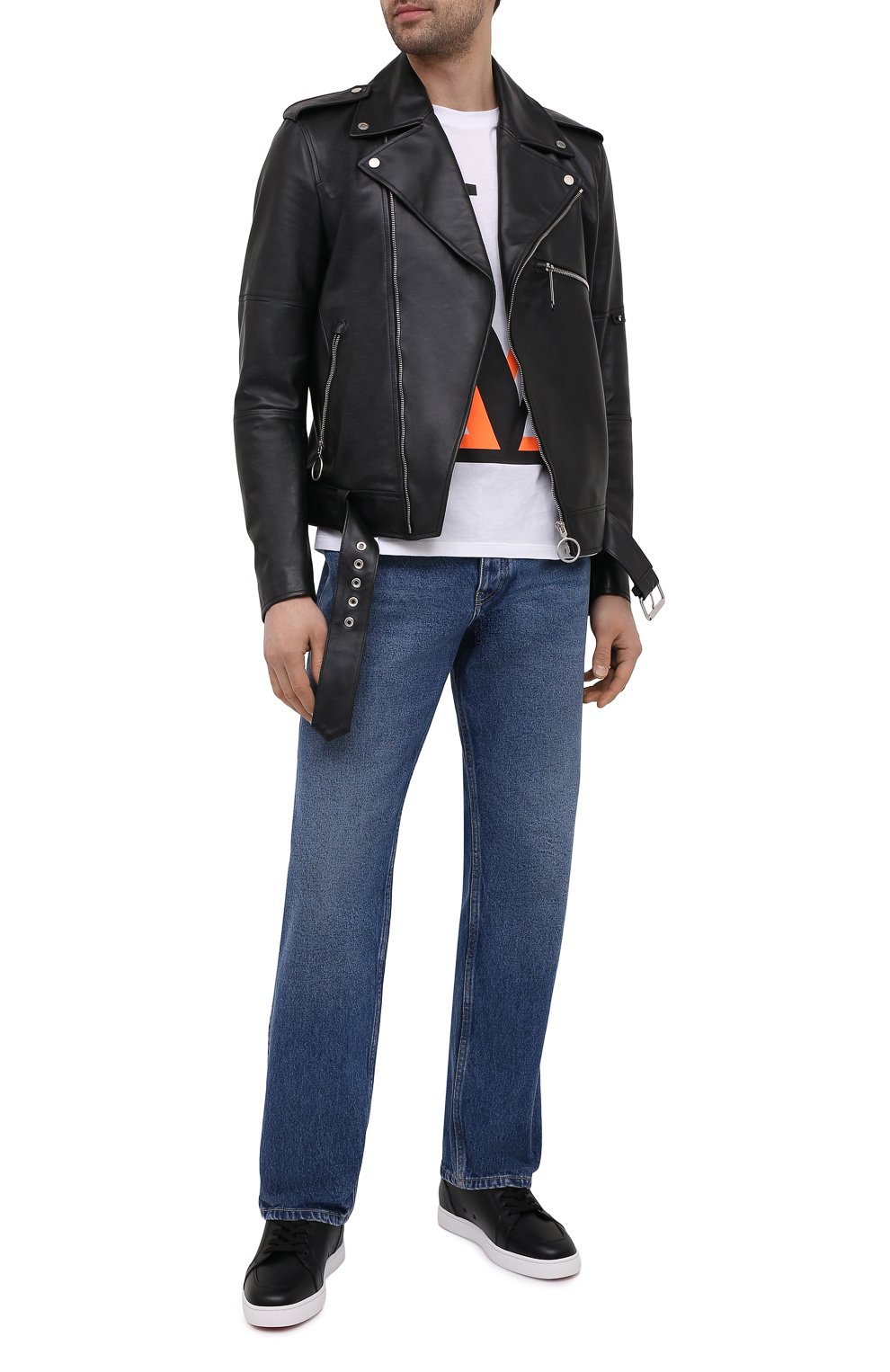 Кожаные кеды CHRISTIAN LOUBOUTIN черного цвета по цене 69950 руб., арт. 1180255/RANTUL0W FLAT, фото 2 Кожаные кеды CHRISTIAN LOUBOUTIN, арт. 1180255/RANTUL0W FLAT, фото 2