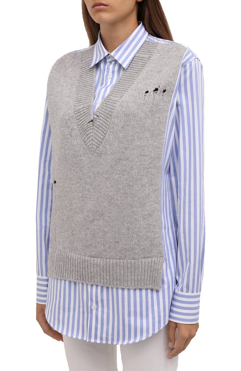 Комбинированная рубашка MAISON MARGIELA, арт. S51DL0382/S54191, фото 3