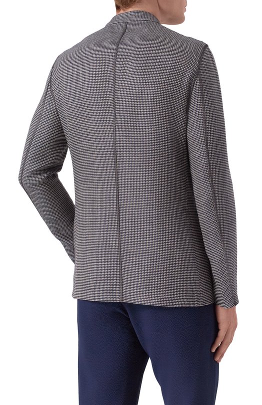 Пиджак из шерсти и шелка Giorgio Armani 0WGGG0IL/T02D3 Серый  0WGGG0IL/T02D3 Фото 4