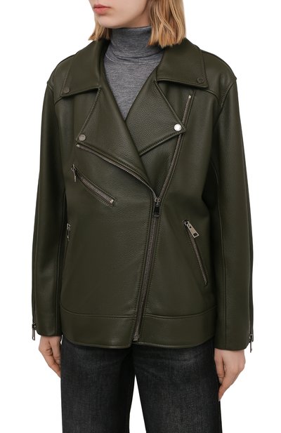 Кожаная куртка MASLOV хаки цвета по цене 226600 руб., арт. SMW99, фото 3 Кожаная куртка MASLOV, арт. SMW99, фото 3