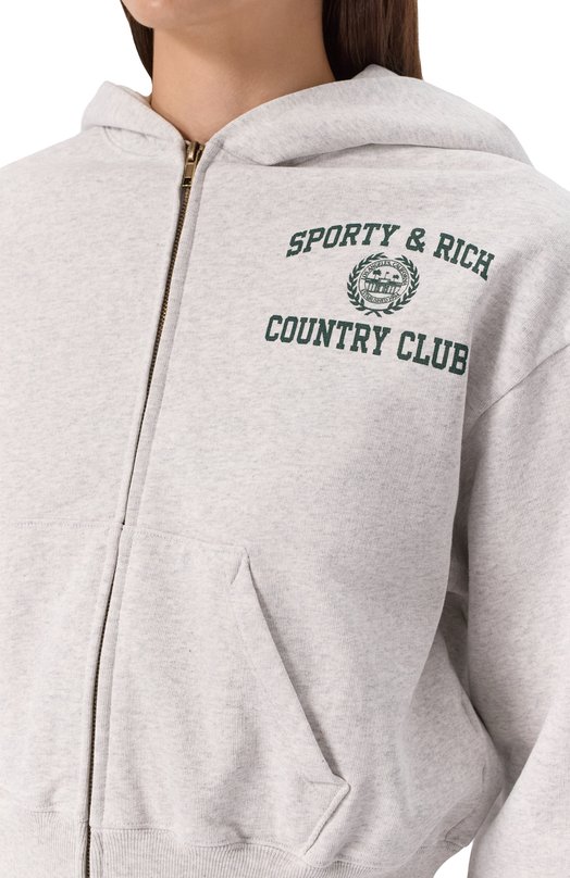 Хлопковая толстовка Sporty and Rich ST068606218GY03 Серый  ST068606218GY03 Фото 5
