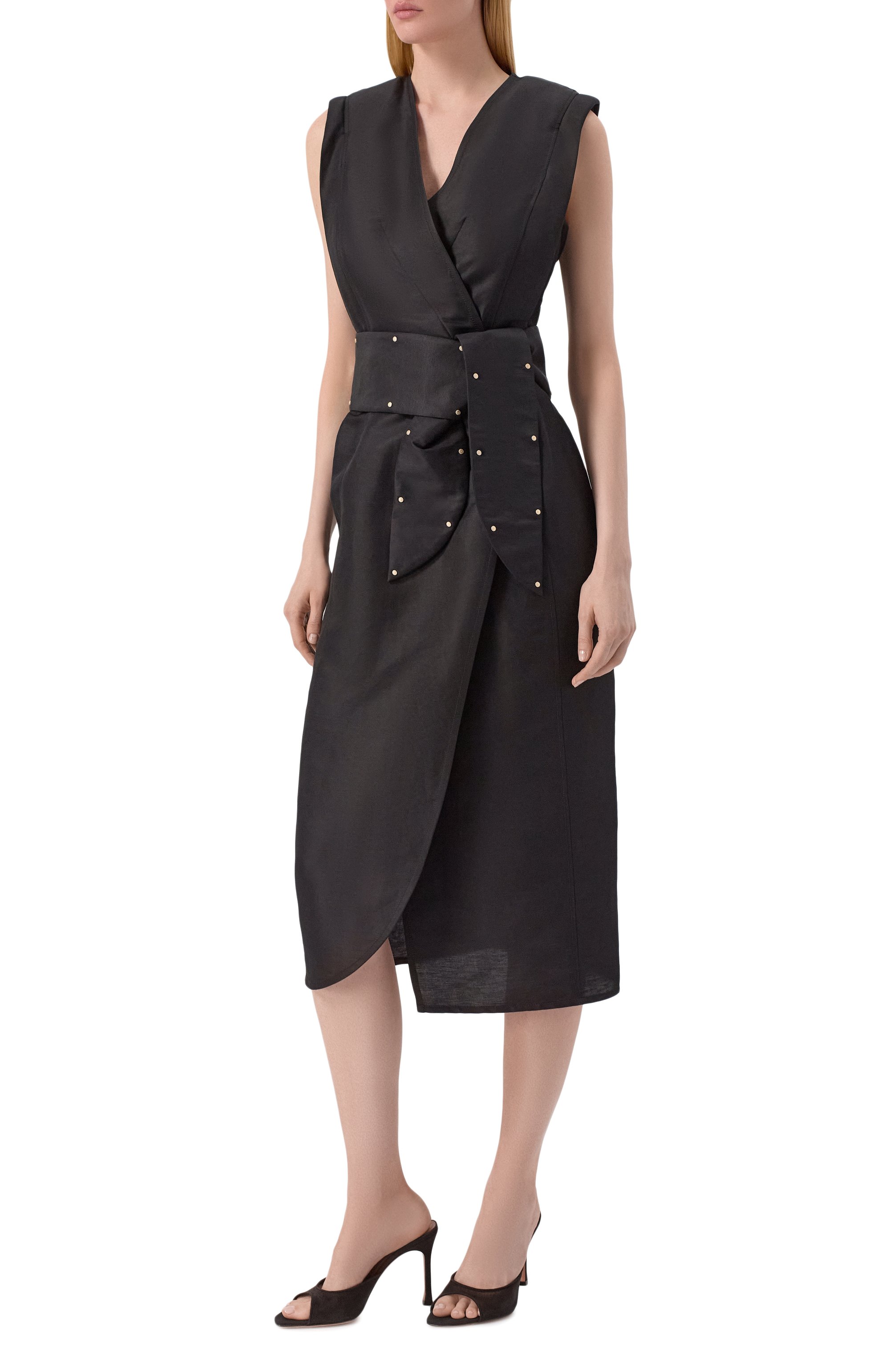 Платье из вискозы и льна FREEAGE, арт. WS25.DR138.2070.900, фото 2