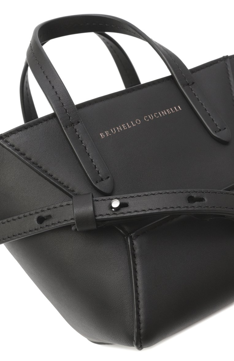 Женская сумка bc duo mini BRUNELLO CUCINELLI черного цвета, арт. MBHED2675 | Фото 3 (Размер: mini; Ремень/цепочка: На ремешке; Материал: Натуральная кожа; Автоматизация состава: Проставлено; Автоматизация ТО: Проставлено)