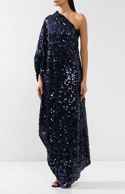 Платье с пайетками ROLAND MOURET синего цвета по цене 261500 руб., арт. PW19/S0555/F0242, фото 3 Платье с пайетками ROLAND MOURET, арт. PW19/S0555/F0242, фото 3