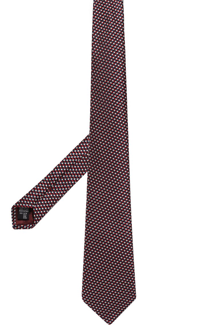 Мужской шелковый галстук GIORGIO ARMANI красного цвета, арт. 360054/4R925 | Фото 3 (Нос: Не проставлено; Материал: Текстиль, Шелк; Принт: С принтом)