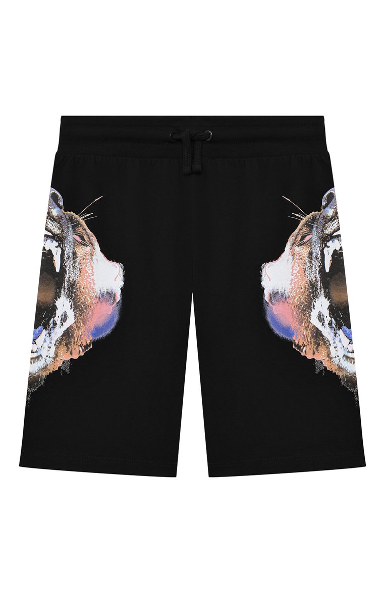 Детские хлопковые шорты MARCELO BURLON KIDS OF MILAN черного цвета, арт. 21E/B/MB/3251/0010/2-6Y | Фото 1 (Материал внешний: Хлопок; Мальчики Кросс-КТ: Шорты-одежда; Региональные ограничения белый список (Axapta Mercury): RU; Нос: Не проставлено; Материал сплава: Проставлено; Ростовка одежда: 6 лет | 116 см)