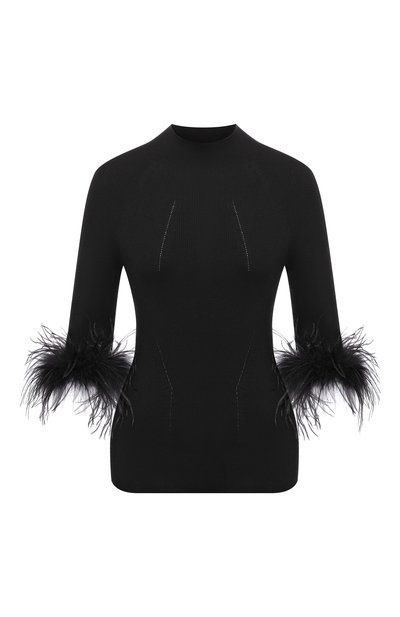 Женский пуловер из шерсти и кашемира с отделкой перьями LANVIN, арт. RW-P00021-K003-H21