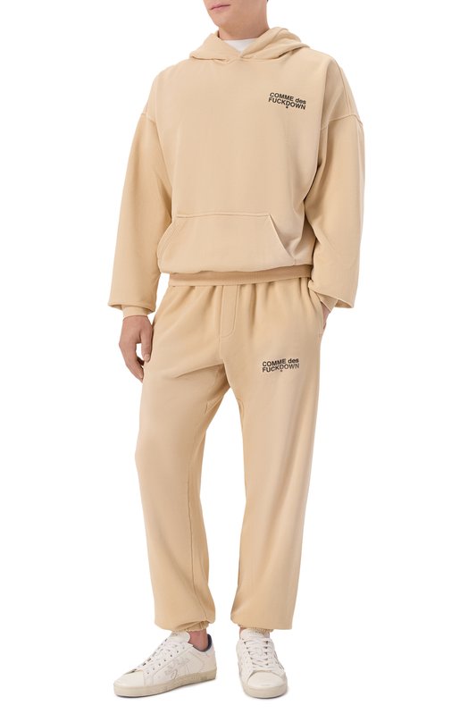 Хлопковое худи Comme des Fuckdown CFABM01740 Бежевый  CFABM01740 Фото 2
