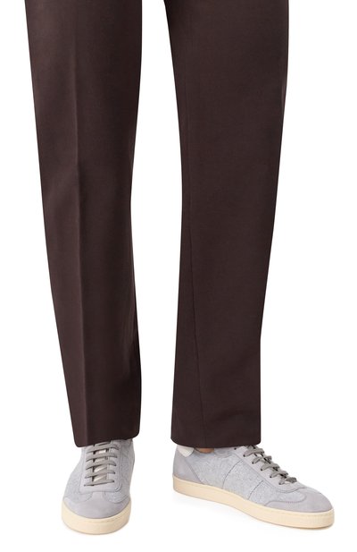 Текстильные кеды BRUNELLO CUCINELLI светло-серого цвета по цене 120500 руб., арт. MZUKVTN286, фото 3 Текстильные кеды BRUNELLO CUCINELLI, арт. MZUKVTN286, фото 3