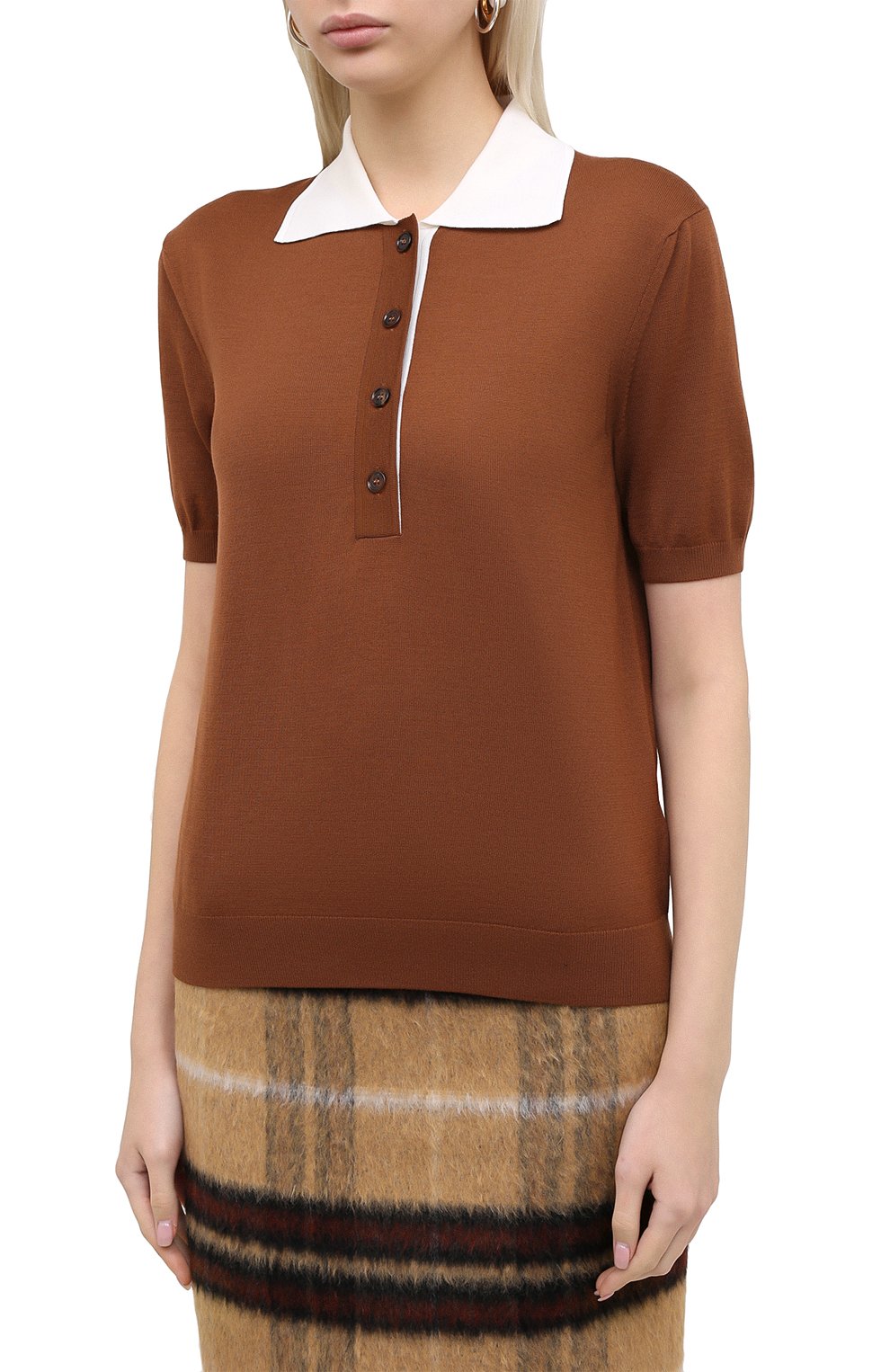 Шерстяное поло BURBERRY бежевого цвета по цене 111500 руб., арт. 4566980, фото 3 Шерстяное поло BURBERRY, арт. 4566980, фото 3