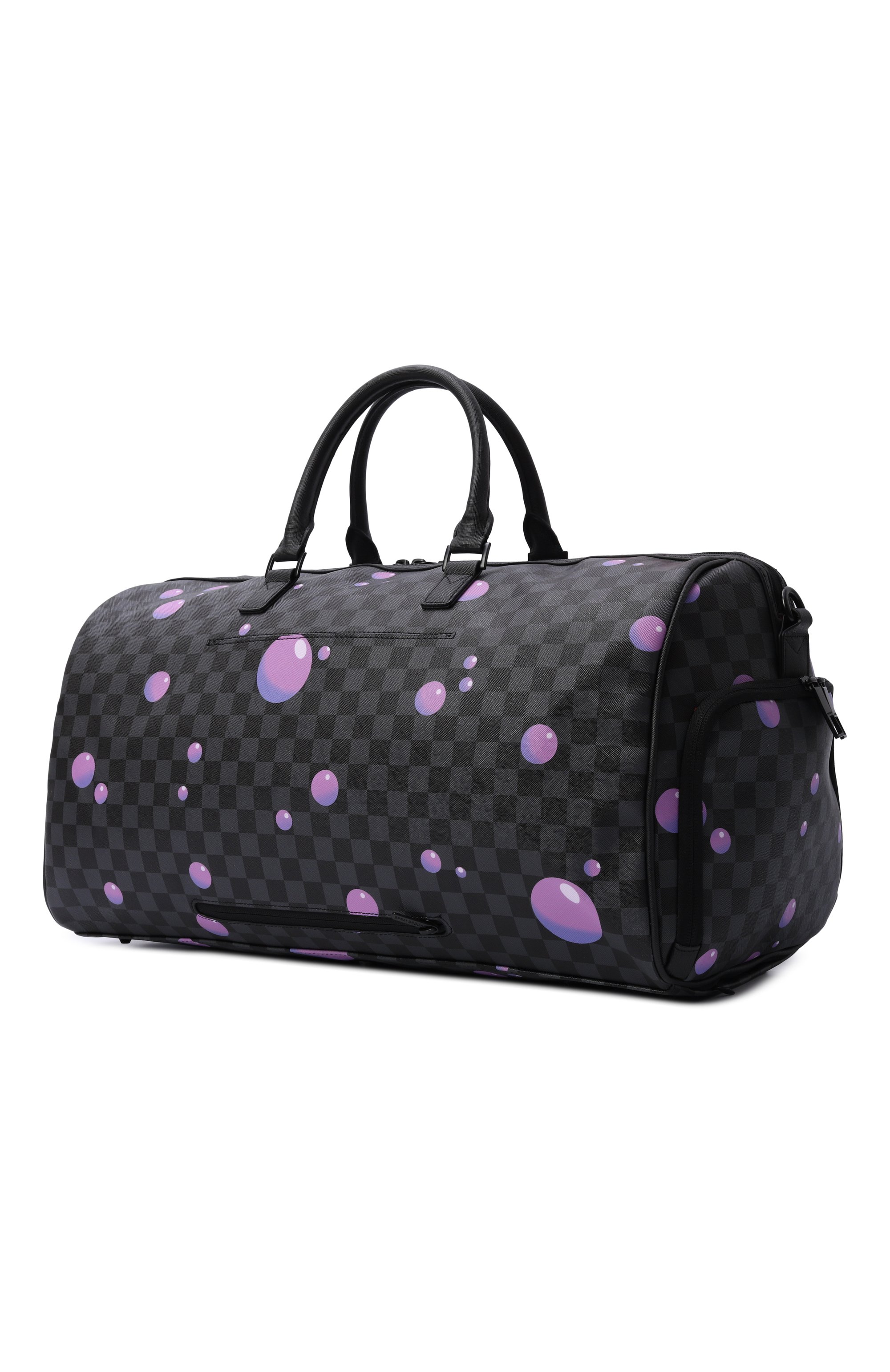 Дорожная сумка purple slime takeover SPRAYGROUND темно-серого цвета по цене 27800 руб., арт. 910D8953NSZ/PURPLE SLIME TAKE0VER LARGE DUFFLE, фото 2 Дорожная сумка purple slime takeover SPRAYGROUND, арт. 910D8953NSZ/PURPLE SLIME TAKE0VER LARGE DUFFLE, фото 2