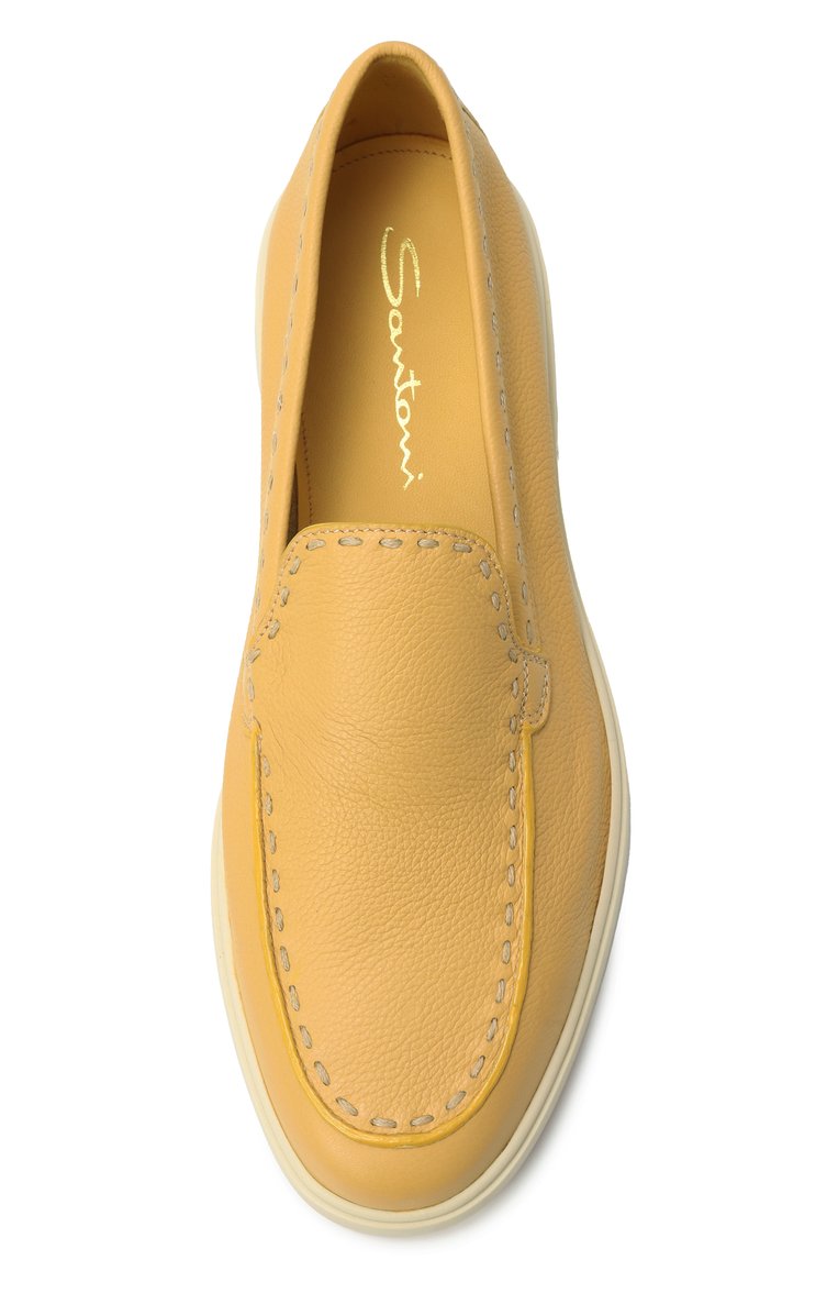Женские кожаные лоферы SANTONI желтого цвета, арт. WUYG71436TISSWKA | Фото 6 (Подошва: Платформа; Материал внутренний: Натуральная кожа; Каблук высота: Низкий; Материал внешний: Натуральная кожа)