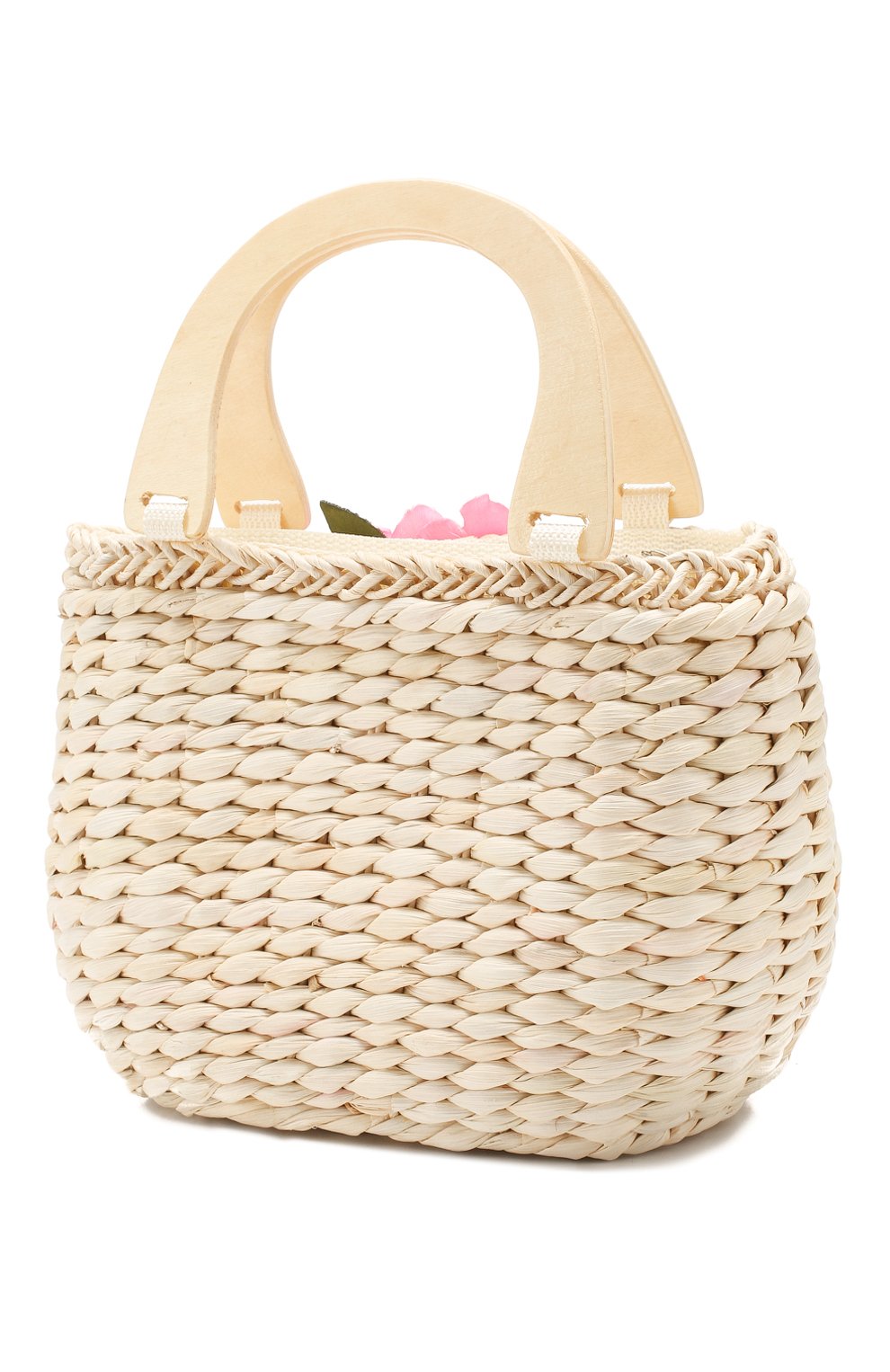 Соломенная сумка MONNALISA розового цвета по цене 8850 руб., арт. 175014, фото 3 Соломенная сумка MONNALISA, арт. 175014, фото 3