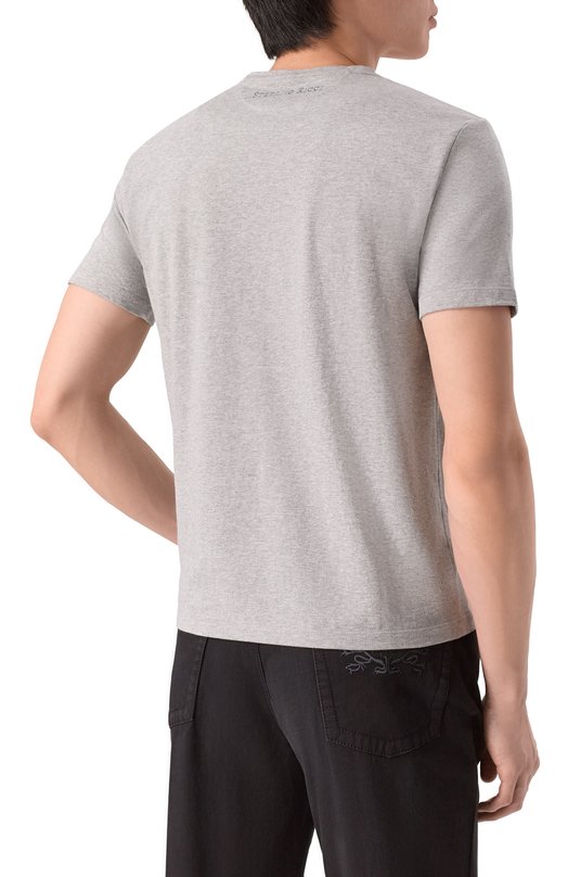 Хлопковая футболка Stefano Ricci MNI42H0020/803C0 Серый  MNI42H0020/803C0 Фото 4