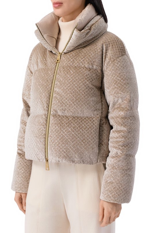 Пуховик с отделкой пайетками Herno PI002161D/12751 Бежевый  PI002161D/12751 Фото 3