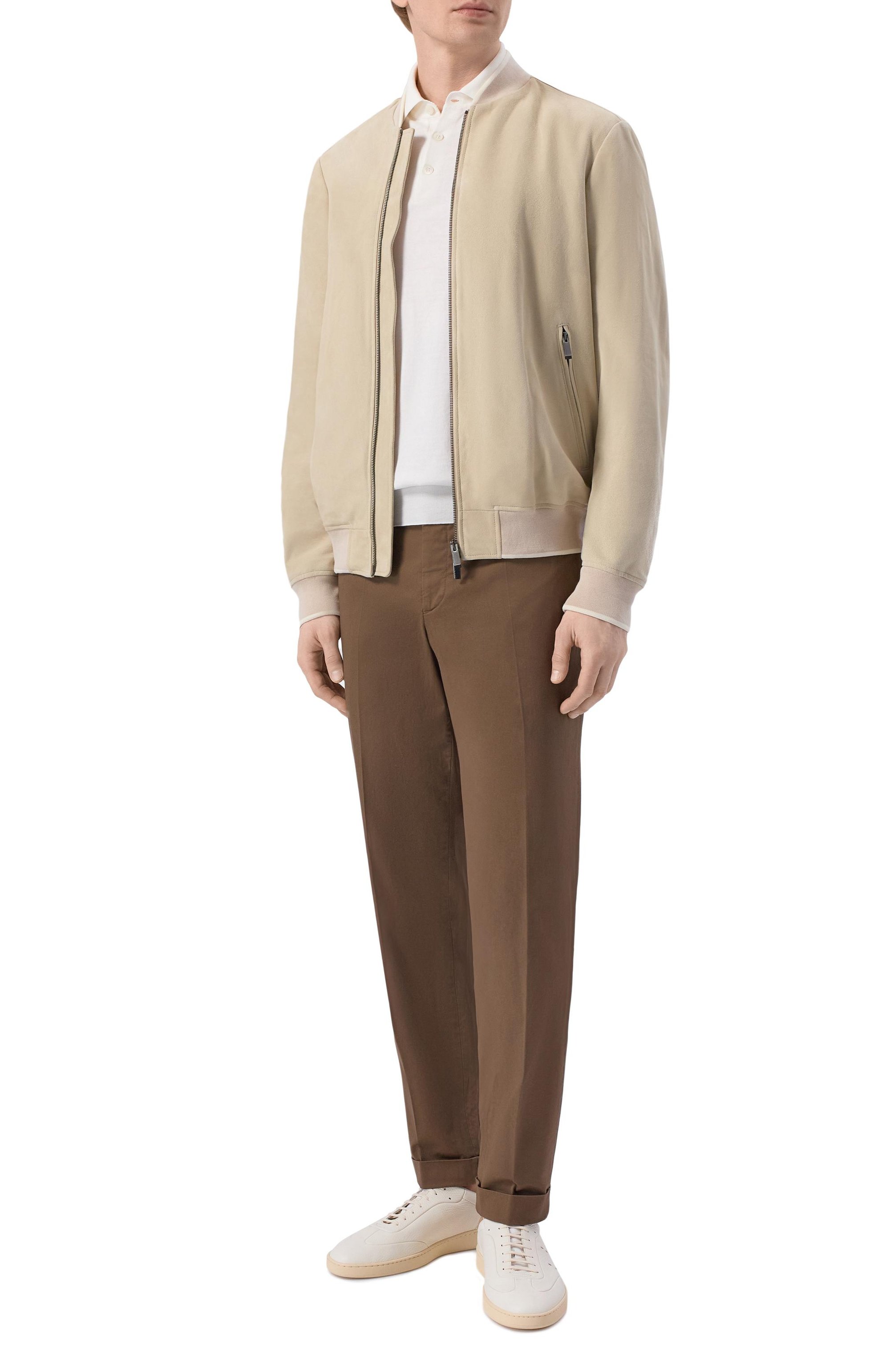 Замшевый бомбер PAUL&SHARK светло-зеленого цвета по цене 321500 руб., арт. 26412484, фото 2 Замшевый бомбер PAUL&SHARK, арт. 26412484, фото 2