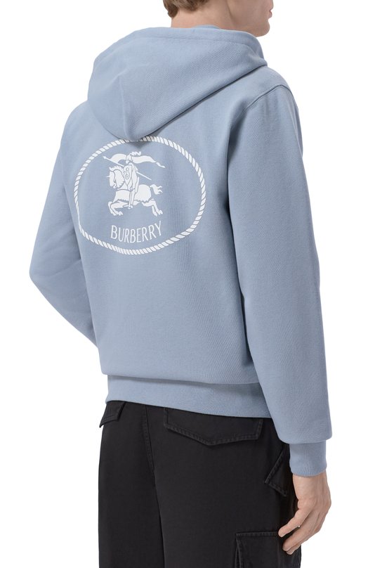 Хлопковая толстовка Burberry 8110494 Голубой  8110494 Фото 4