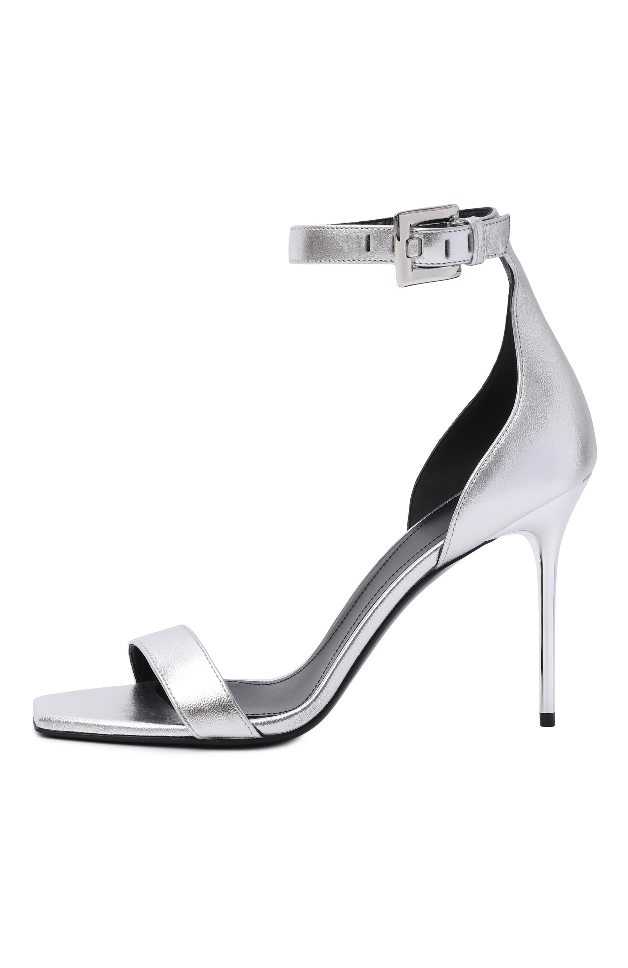 Кожаные босоножки anthem 95 BALMAIN серебряного цвета по цене 115000 руб., арт. GN4UH184/LNLA, фото 4 Кожаные босоножки anthem 95 BALMAIN, арт. GN4UH184/LNLA, фото 4