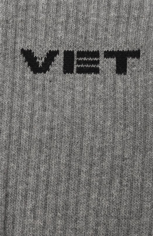 Хлопковые носки VETEMENTS UH76S0250G Серый  UH76S0250G Фото 2