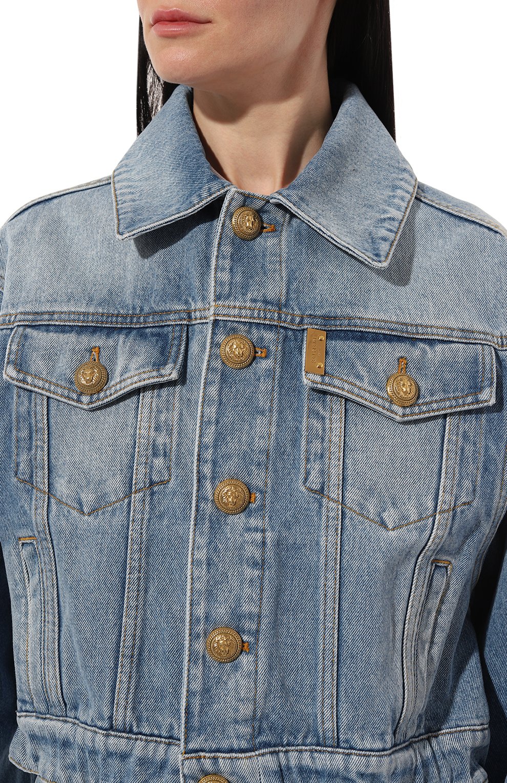 Джинсовая куртка BALMAIN голубого цвета по цене 188000 руб., арт. AF1TC080DC99, фото 5 Джинсовая куртка BALMAIN, арт. AF1TC080DC99, фото 5