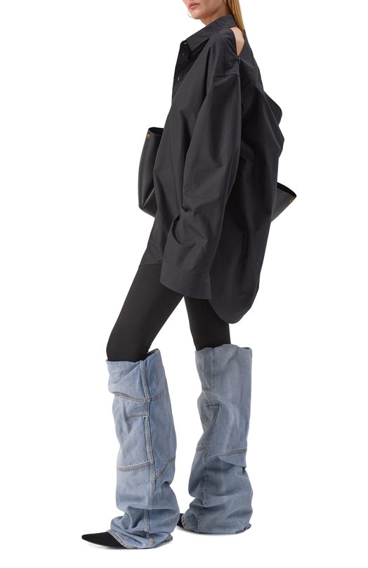 Текстильные ботфорты New flex 90 Balenciaga 833570/W1371 Голубой  833570/W1371 Фото 2
