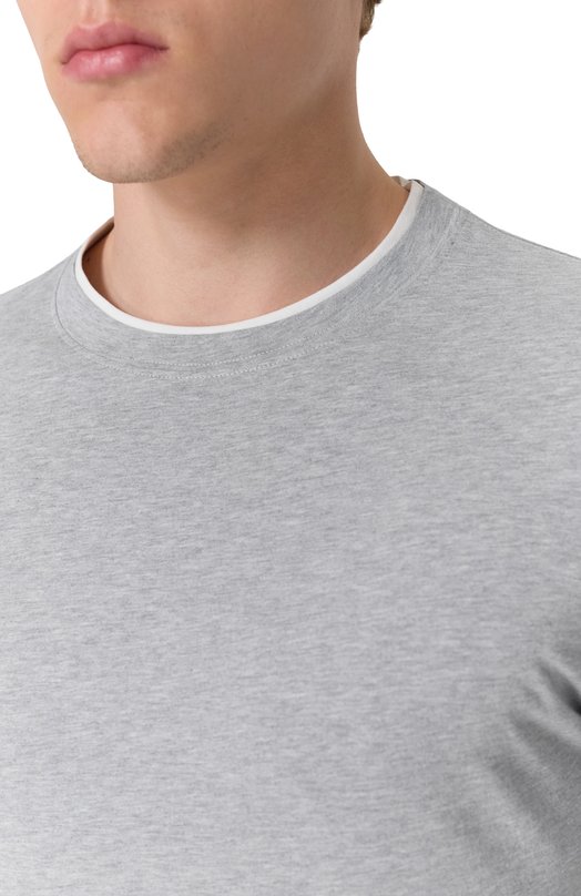 Хлопковая футболка Brunello Cucinelli M0B137427 Серый  M0B137427 Фото 5