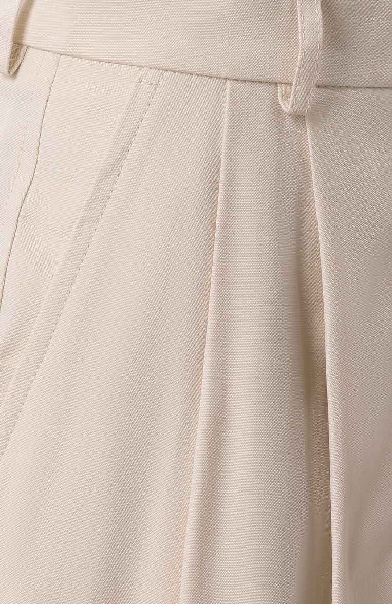Женские хлопковые брюки NINA RICCI кремового цвета, арт. 25PCPA002/C01086 | Фото 6 (Длина (брюки, джинсы): Стандартные; Материал внешний: Хлопок; Кросс-КТ: костюм; Стили: Кэжуэл; Женское Кросс-КТ: Брюки-одежда; Силуэт Ж (брюки и джинсы): Широкие; Автоматизация ТО: Проставлено; Автоматизация состава: Проставлено)