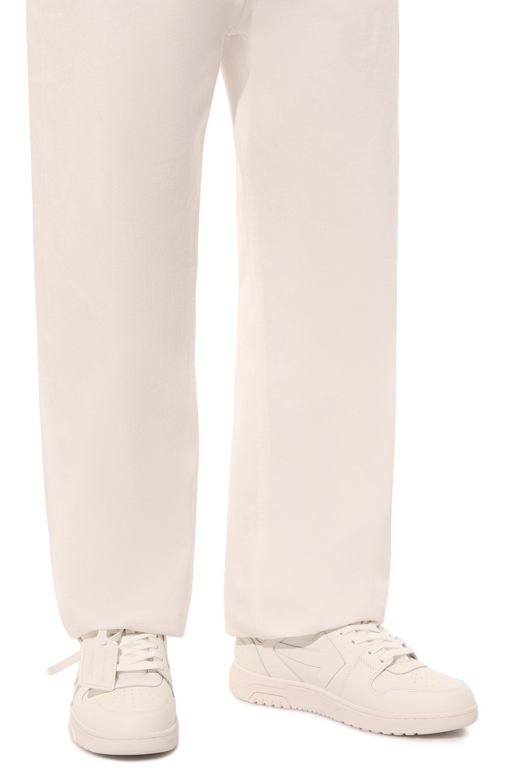 Кожаные кеды out of office OFF-WHITE, арт. 0MIA189C99LEA009, фото 3