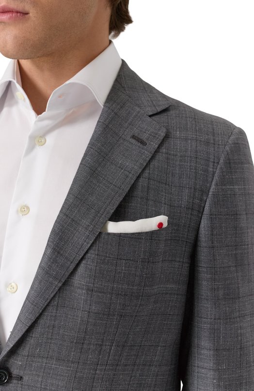 Костюм из смеси кашемира и шелка Kiton UA81K06S05 Серый  UA81K06S05 Фото 8