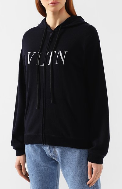 Кашемировый кардиган VALENTINO синего цвета по цене 206000 руб., арт. RB3KE01449V, фото 3 Кашемировый кардиган VALENTINO, арт. RB3KE01449V, фото 3
