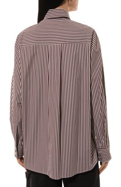 Женская хлопковая рубашка ISABEL MARANT разноцветного цвета, арт. 24ACH0177FAB1I01I | Фото 4 (Длина (для топов): Удлиненные; Рукава: Длинные; Драгоценные камни: Проставлено; Материал сплава: Проставлено; Принт: С принтом, Полоска; Стили: Кэжуэл; Женское Кросс-КТ: Рубашка-одежда; Материал внешний: Хлопок)