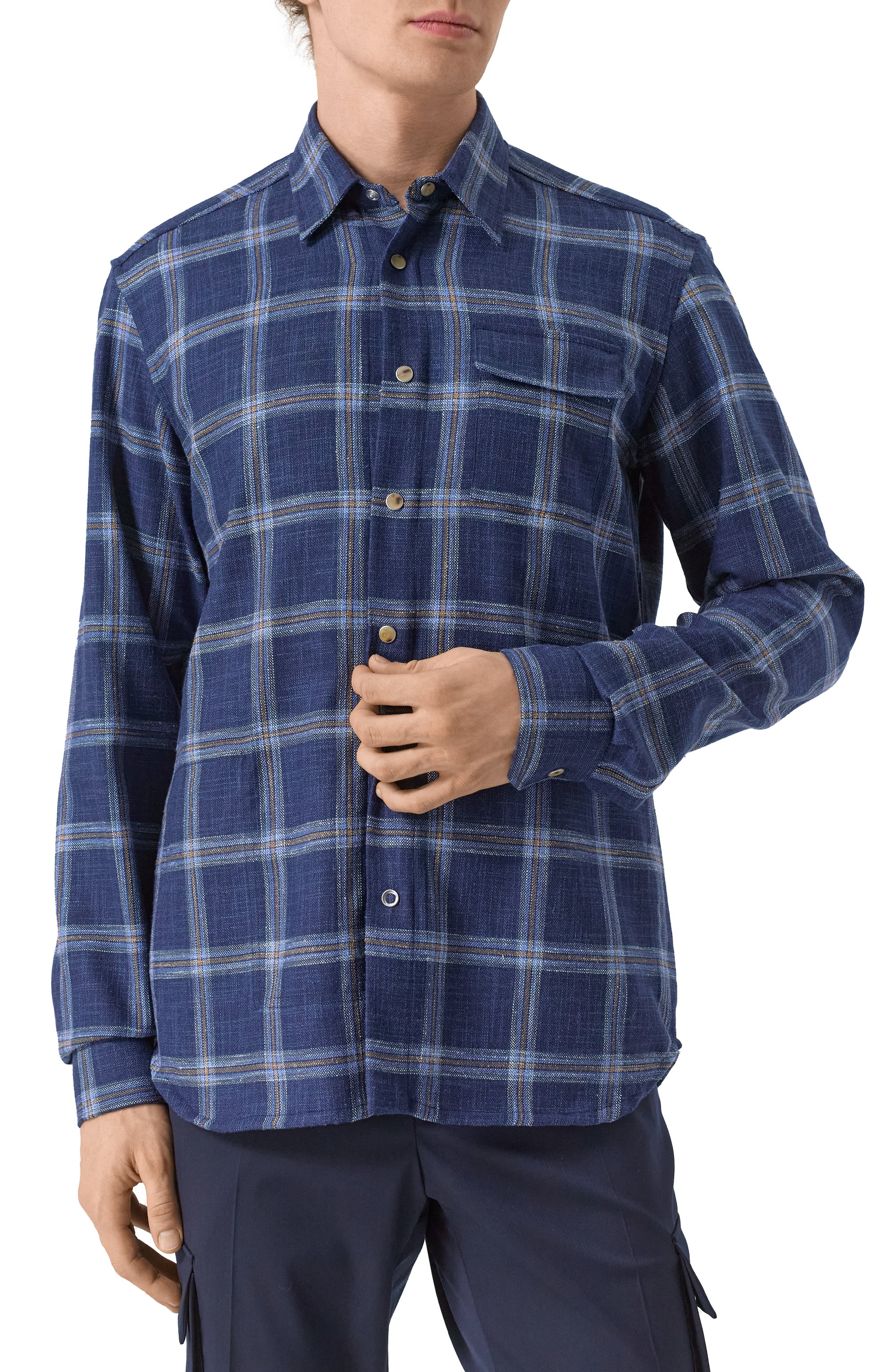 Рубашка из шерсти и шелка KITON, арт. UMCBUBAK0616E05, фото 3