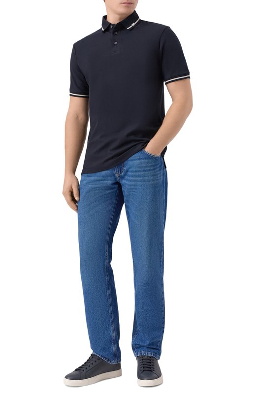 Кожаные кеды Emporio Armani EM003844/AF20004 Синий  EM003844/AF20004 Фото 2