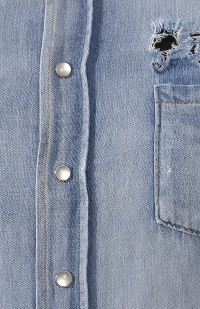 Джинсовая рубашка SAINT LAURENT голубого цвета по цене 89600 руб., арт. 601702/Y880G, фото 5 Джинсовая рубашка SAINT LAURENT, арт. 601702/Y880G, фото 5