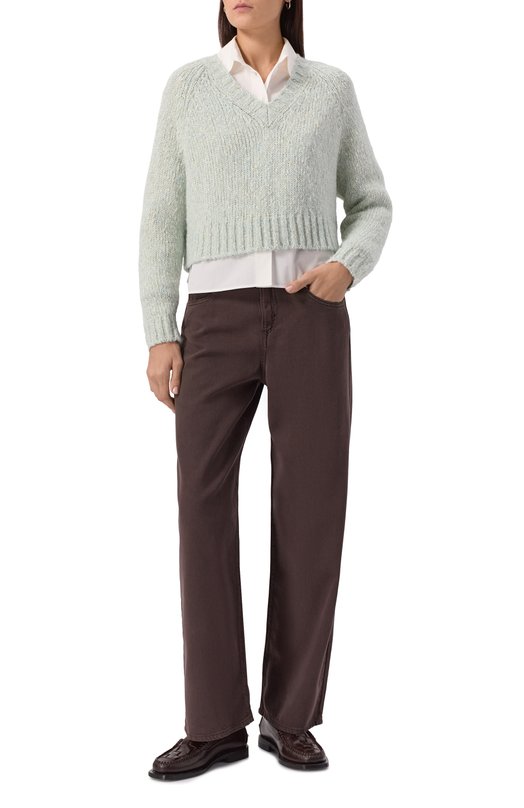 Свитер из хлопка и шерсти Weekend Max Mara AL0A Голубой  AL0A Фото 2